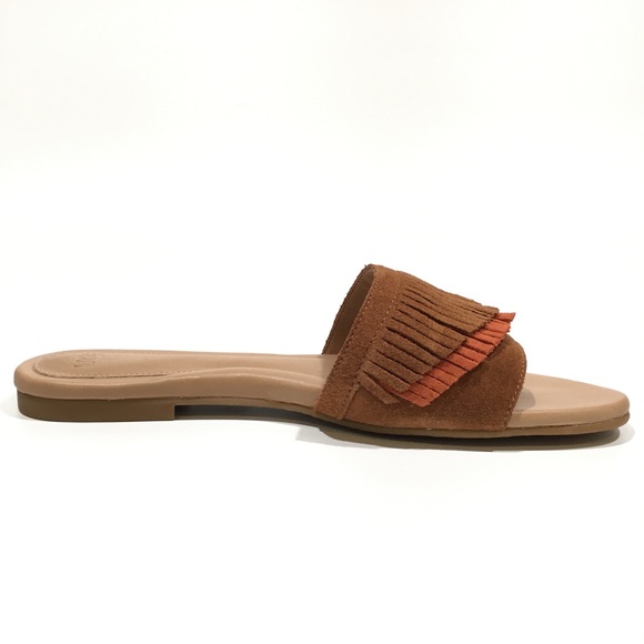 UGG Binx Fringe Slide Sandals -Chestnut Suede -Women’s US 9.5 -NEW - Picture 6 of 8